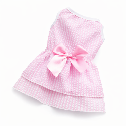 Letnia sukienka dla psa i kota z kokardą Sara