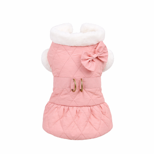 Pikowana kurtka dla psa z kokardą Clara