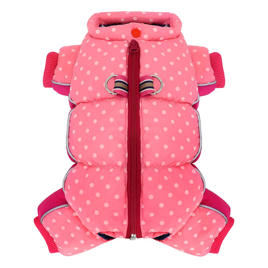 Ocieplany kombinezon dla psa w kropki Ember