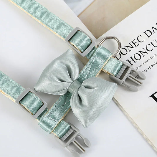 Szelki dla kota z kokardą i smyczą