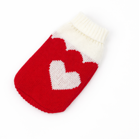 Sweter dla psa i kota z motywem serca Mira