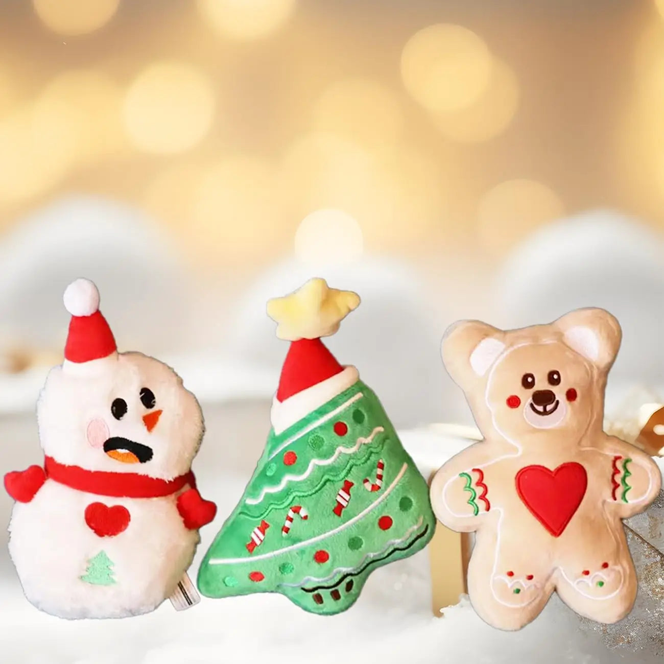 Świąteczne piszczące pluszowe zabawki dla psa i kota