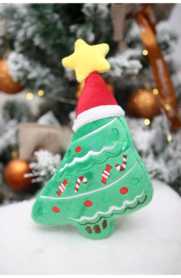 Świąteczne piszczące pluszowe zabawki dla psa i kota